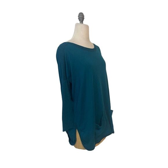 Lilly Pulitzer Cabo Boatneck Teal Oversized Sweater Small - Picture 3 of 4